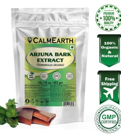 Arjuna Extract Powder powder fine texture close-up by CalmEarth