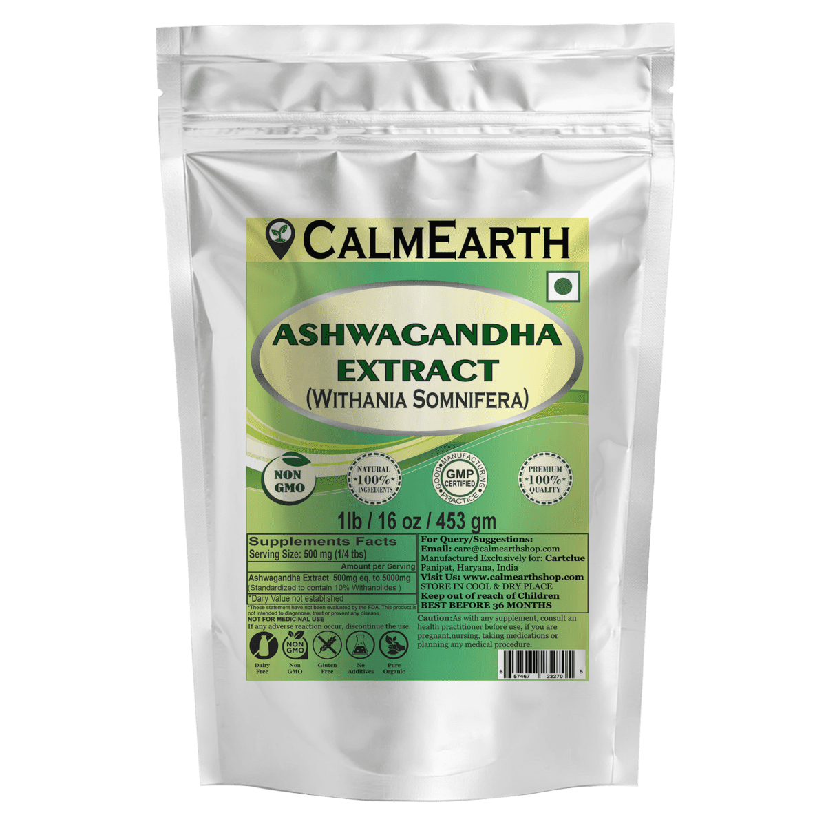 Ashwagandha Extract Powder powder organic herbal supplement by CalmEarth