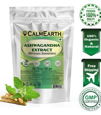 Ashwagandha Extract Powder powder fine texture close-up by CalmEarth