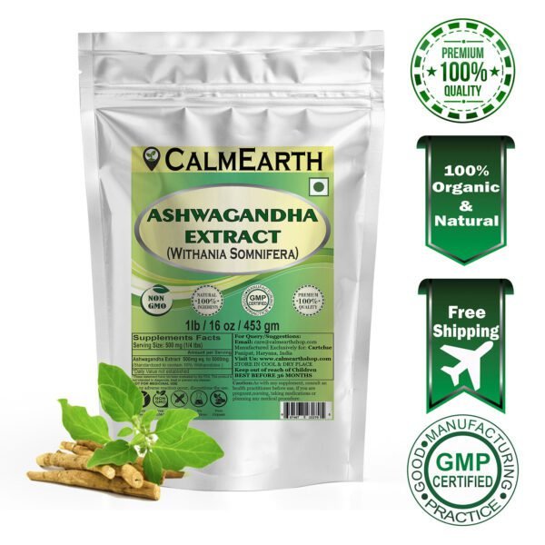 Ashwagandha Extract Powder powder fine texture close-up by CalmEarth