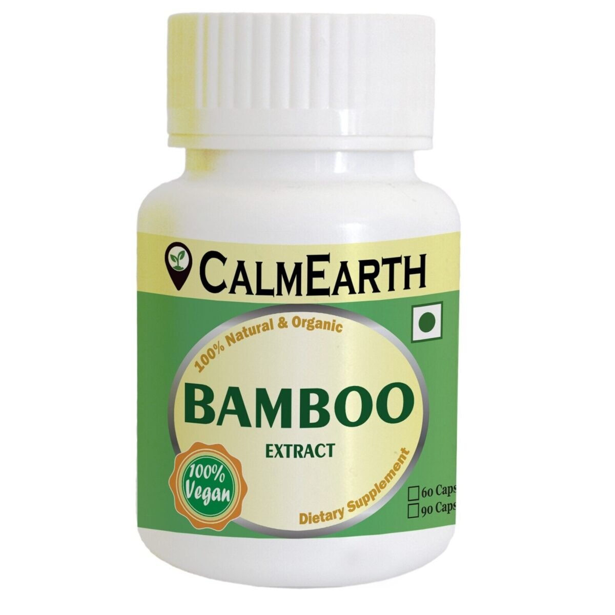 Bamboo Extract Capsules capsules close-up view by CalmEarth