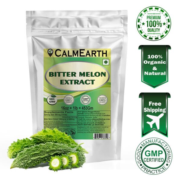 Bitter Melon Extract Powder powder fine texture close-up by CalmEarth