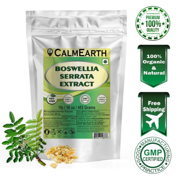Boswellia Serrata Extract Powder powder fine texture close-up by CalmEarth
