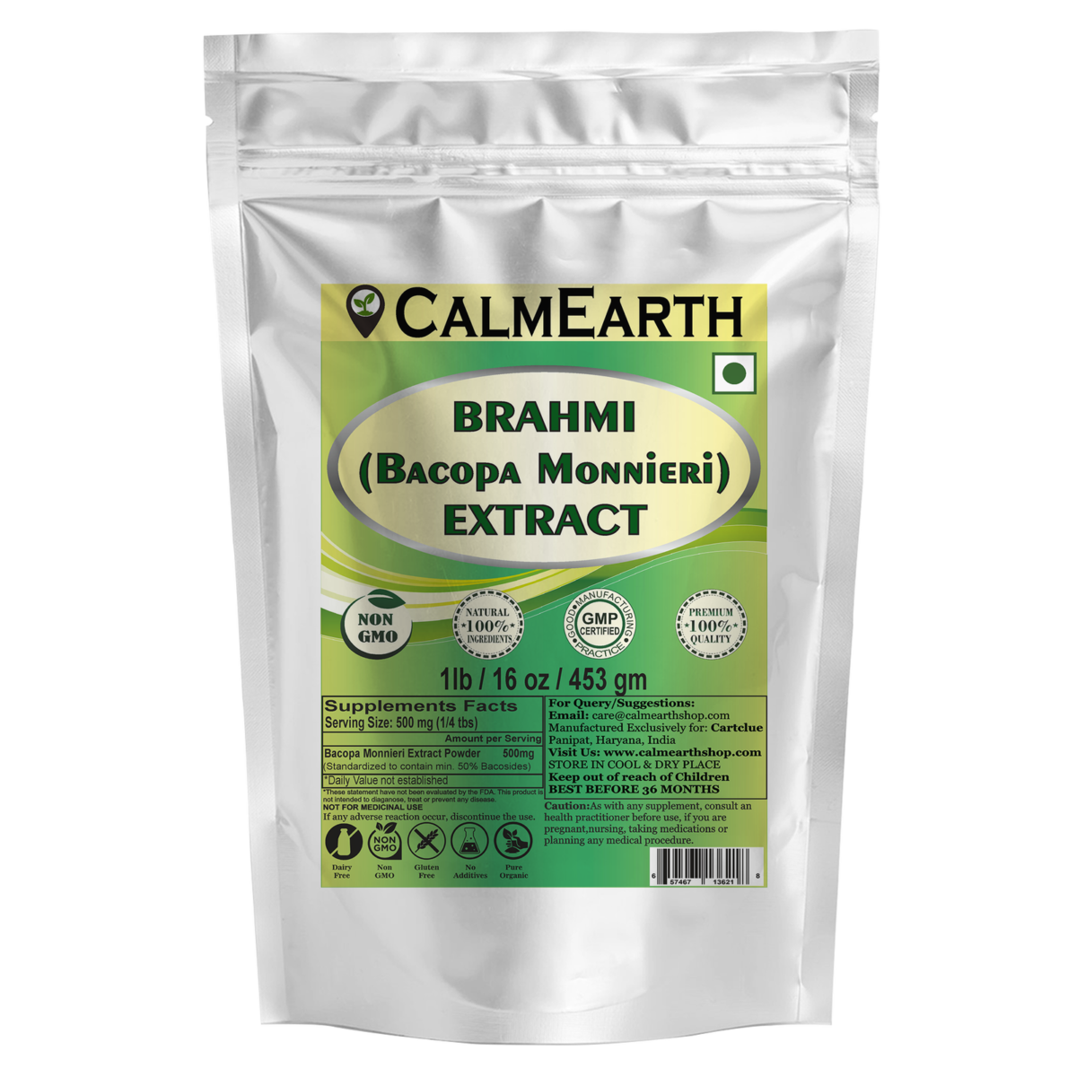 Brahmi Extract Powder powder organic herbal supplement by CalmEarth