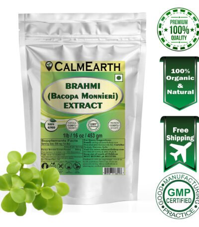 Brahmi Extract Powder powder fine texture close-up by CalmEarth