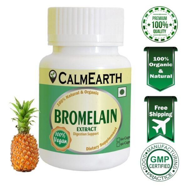 Bromelain Capsules capsules ayurvedic wellness supplement by CalmEarth