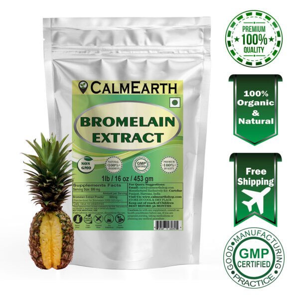 Bromelain Extract Powder powder fine texture close-up by CalmEarth