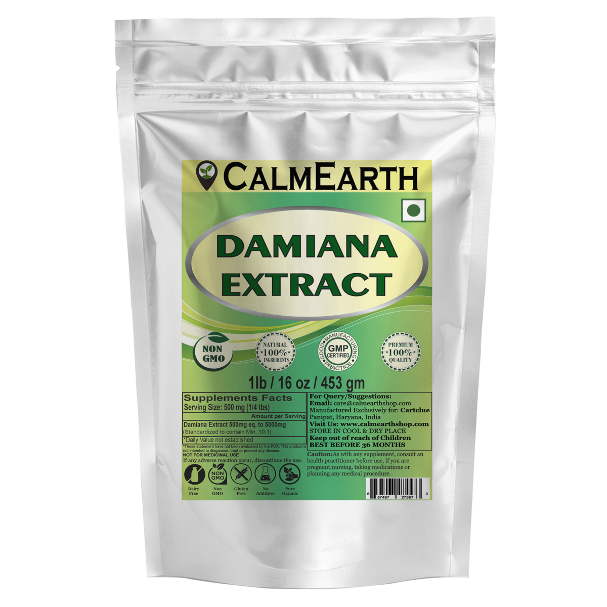 Damiana Extract Powder powder organic herbal supplement by CalmEarth