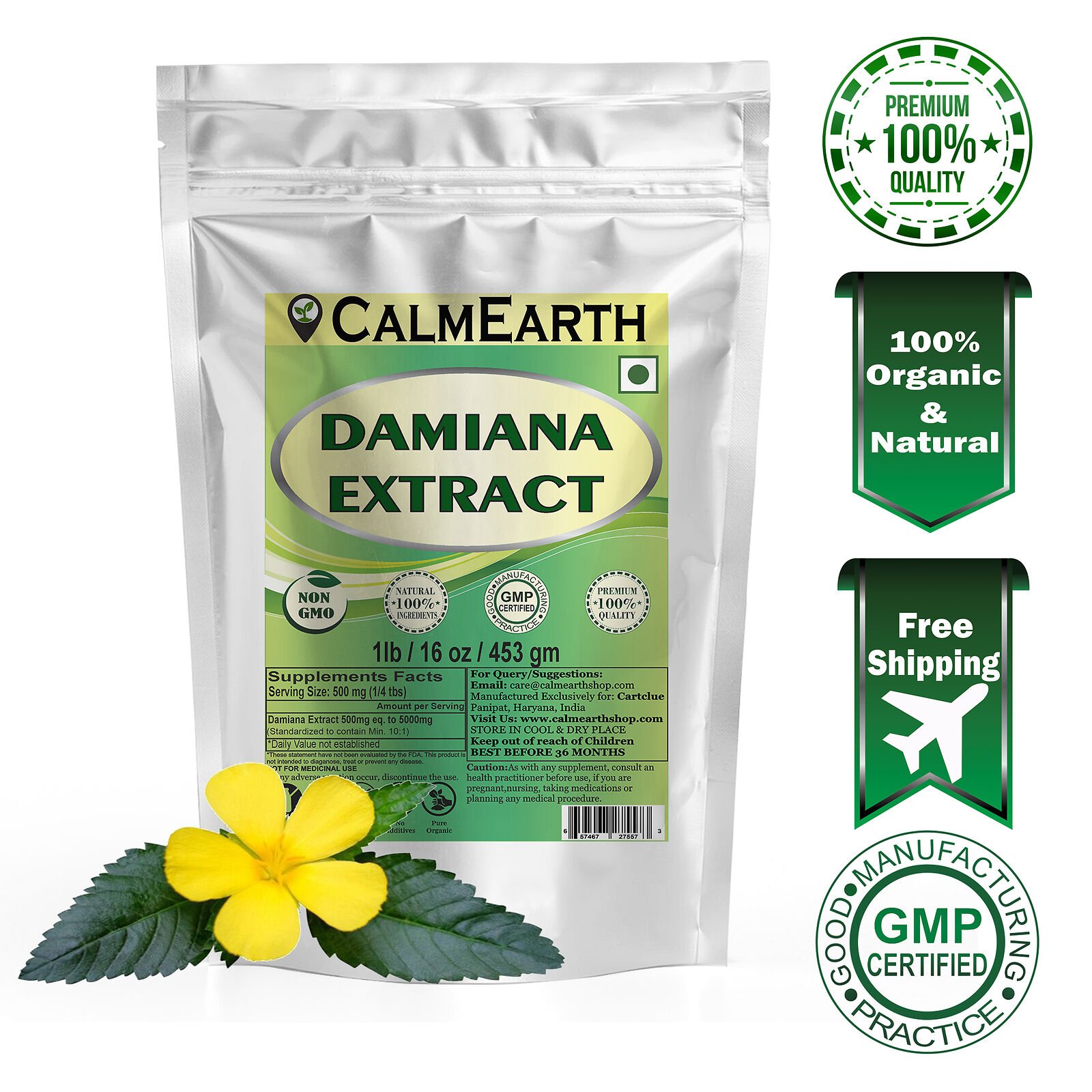 damiana-extract-powder-calmearth Damiana Extract Powder powder fine texture close-up by CalmEarth