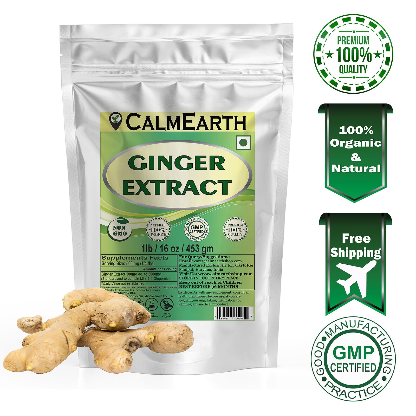 ginger-extract-powder-calmearth Ginger Extract Powder powder fine texture close-up by CalmEarth