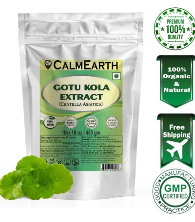 Gotu Kola Extract Powder powder fine texture close-up by CalmEarth