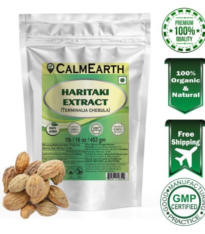 Haritaki Extract Powder powder fine texture close-up by CalmEarth