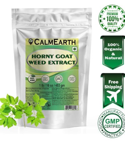 Horny Goat Weed Extract Powder powder fine texture close-up by CalmEarth