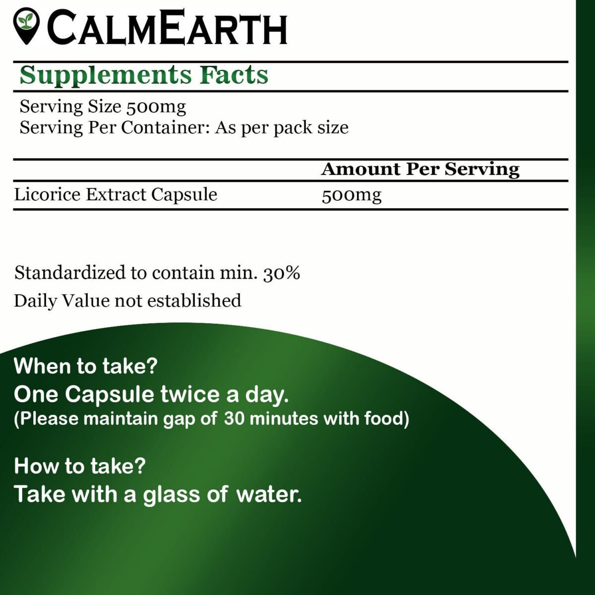 Licorice Extract Capsules capsules organic herbal product by CalmEarth