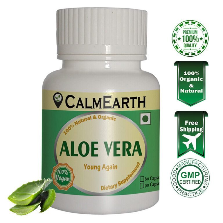 Organic Aloe Vera Capsules capsules ayurvedic wellness supplement by CalmEarth
