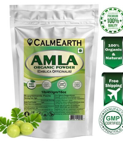 Organic Amla Powder powder fine texture close-up by CalmEarth