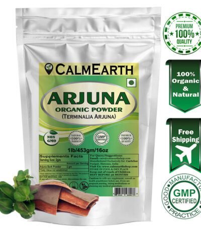 Organic Arjuna Bark Powder powder fine texture close-up by CalmEarth