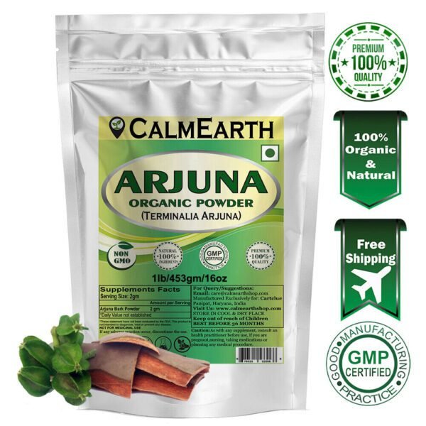 Organic Arjuna Bark Powder powder fine texture close-up by CalmEarth