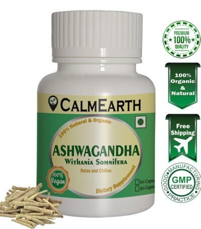 Organic Ashwagandha Capsules capsules ayurvedic wellness supplement by CalmEarth