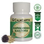 Organic Ashwagandha with Black Pepper Capsules capsules ayurvedic wellness supplement by CalmEarth