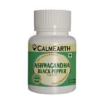 Organic Ashwagandha with Black Pepper Capsules capsules close-up view by CalmEarth