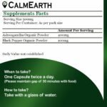 Organic Ashwagandha with Black Pepper Capsules capsules organic herbal product by CalmEarth
