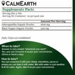Organic Ashwagandha with Black Pepper Powder powder ayurvedic wellness product by CalmEarth