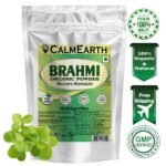 Organic Brahmi Powder powder fine texture close-up by CalmEarth