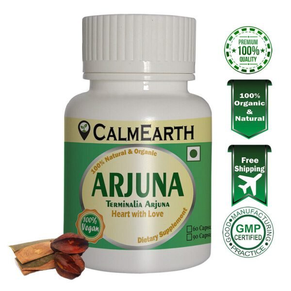 Organic Arjuna Capsules capsules ayurvedic wellness supplement by CalmEarth