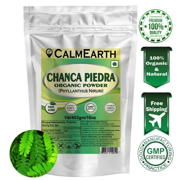 Organic Chanca Piedra Powder powder fine texture close-up by CalmEarth