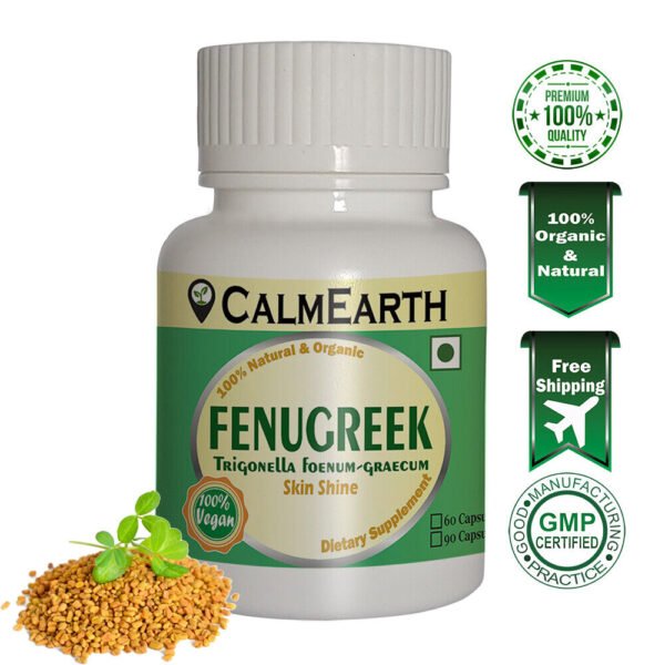 Organic Fenugreek Capsules capsules ayurvedic wellness supplement by CalmEarth