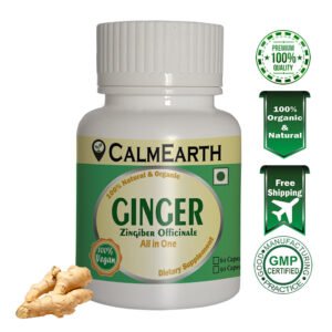 Organic Ginger Capsules capsules ayurvedic wellness supplement by CalmEarth