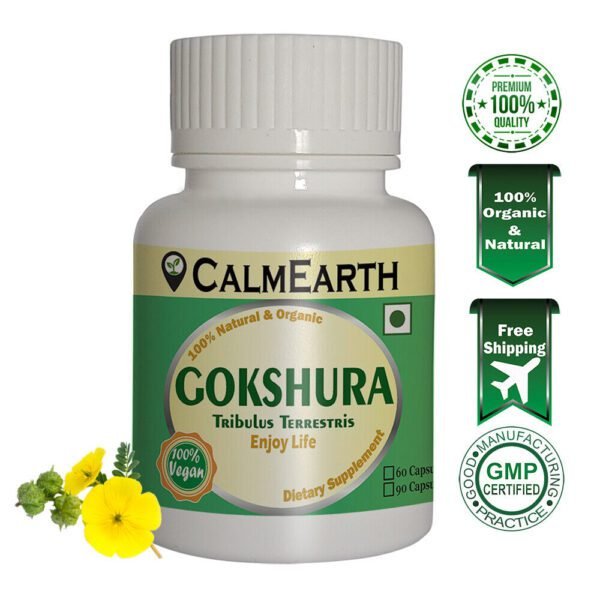 Organic Gokshura Capsules capsules ayurvedic wellness supplement by CalmEarth