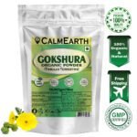 Organic Gokshura Powder powder fine texture close-up by CalmEarth