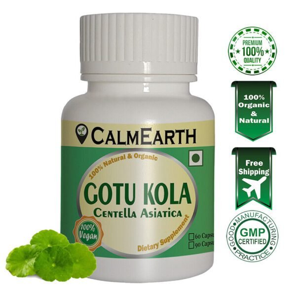 Organic Gotu Kola Capsules capsules ayurvedic wellness supplement by CalmEarth