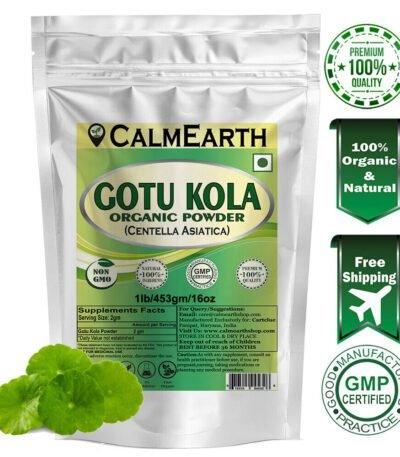 Organic Gotu Kola Powder powder fine texture close-up by CalmEarth