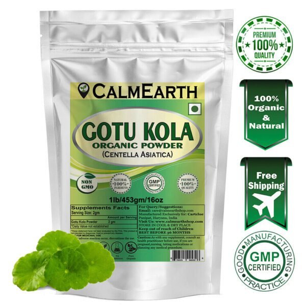 Organic Gotu Kola Powder powder fine texture close-up by CalmEarth
