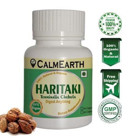 Organic Haritaki Capsules capsules ayurvedic wellness supplement by CalmEarth
