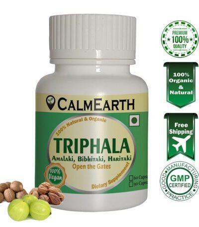 Organic Haritaki Capsules capsules ayurvedic wellness supplement by CalmEarth