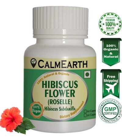 Organic Hibiscus Capsules capsules ayurvedic wellness supplement by CalmEarth