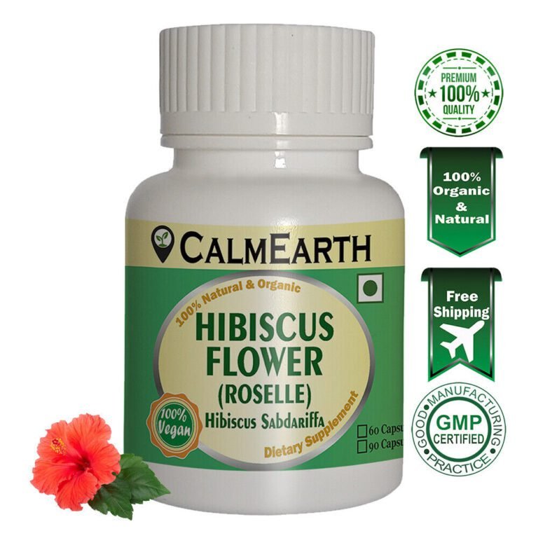 Organic Hibiscus Capsules capsules ayurvedic wellness supplement by CalmEarth