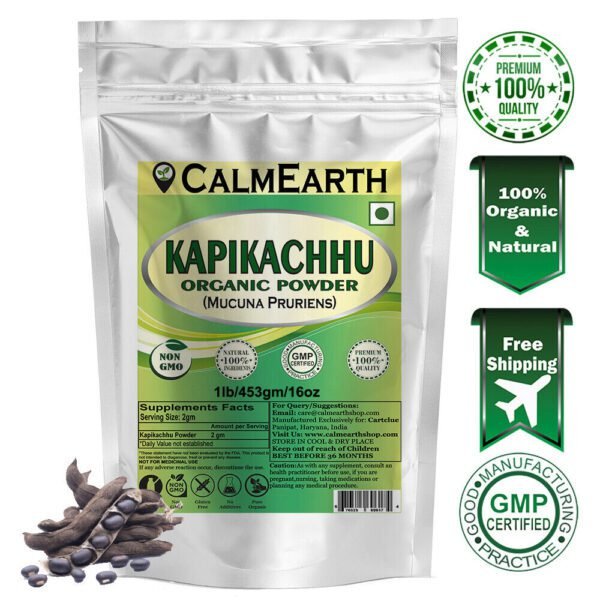 Organic Kapikachhu Seed Powder powder fine texture close-up by CalmEarth