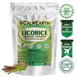 Organic Licorice Root Powder powder fine texture close-up by CalmEarth