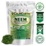 Organic Neem Leaf Powder powder fine texture close-up by CalmEarth