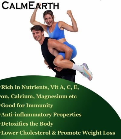 Organic Wheat Grass Capsules capsules close-up view by CalmEarth