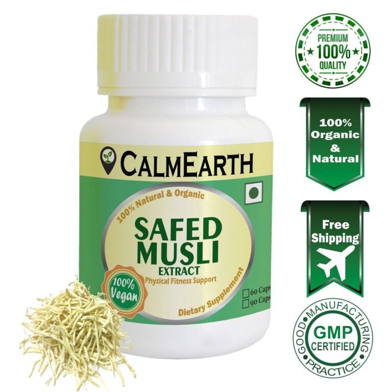 Safed Musli Extract Capsules capsules ayurvedic wellness supplement by CalmEarth