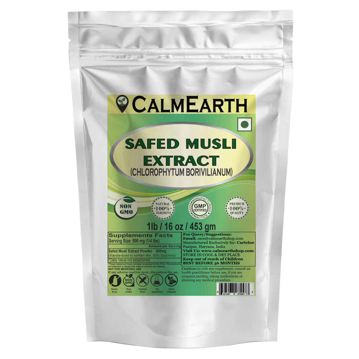 Safed Musli Extract Powder powder organic herbal supplement by CalmEarth