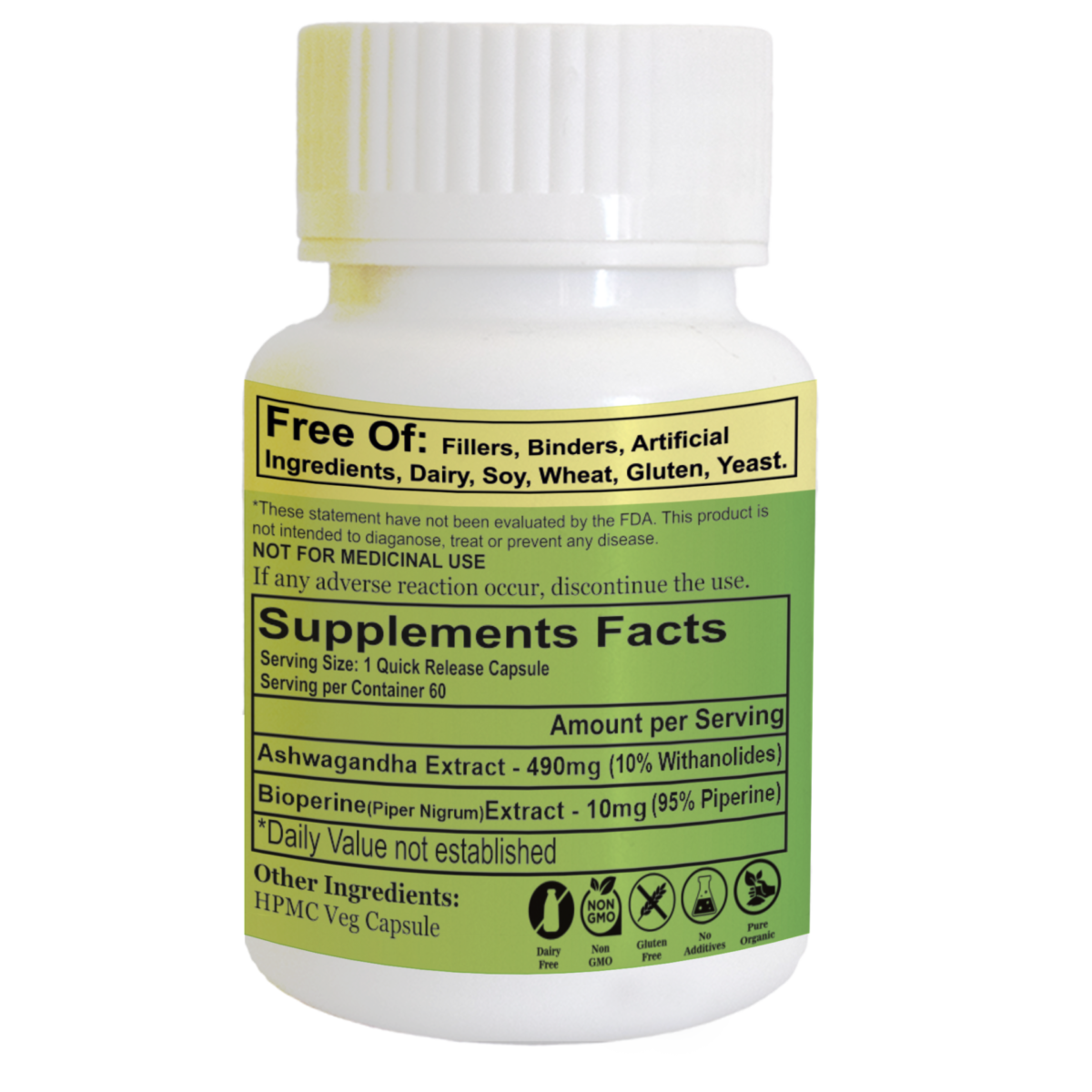 CalmEarth Ashwagandha Extract Capsules (Withania somnifera) 10% Withanolides - Image 6