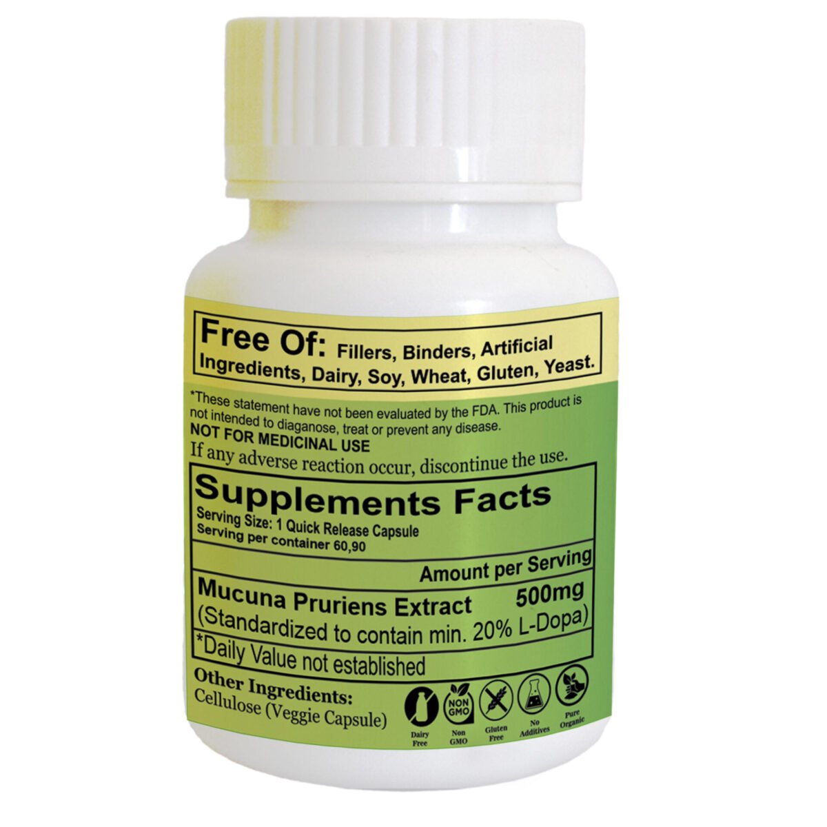 Mucuna Pruriens Extract Capsules capsules herbal supplement by CalmEarth