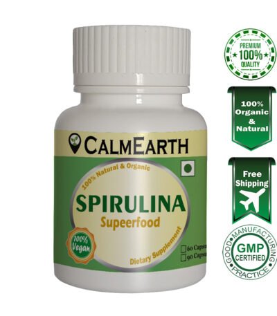 Organic Spirulina Capsules capsules ayurvedic wellness supplement by CalmEarth
